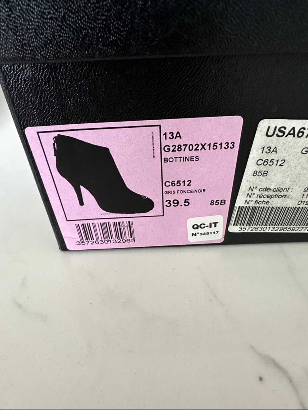 CHANEL Gray Suede Ankle Booties with Black Cap Toe - Picture 7 of 8